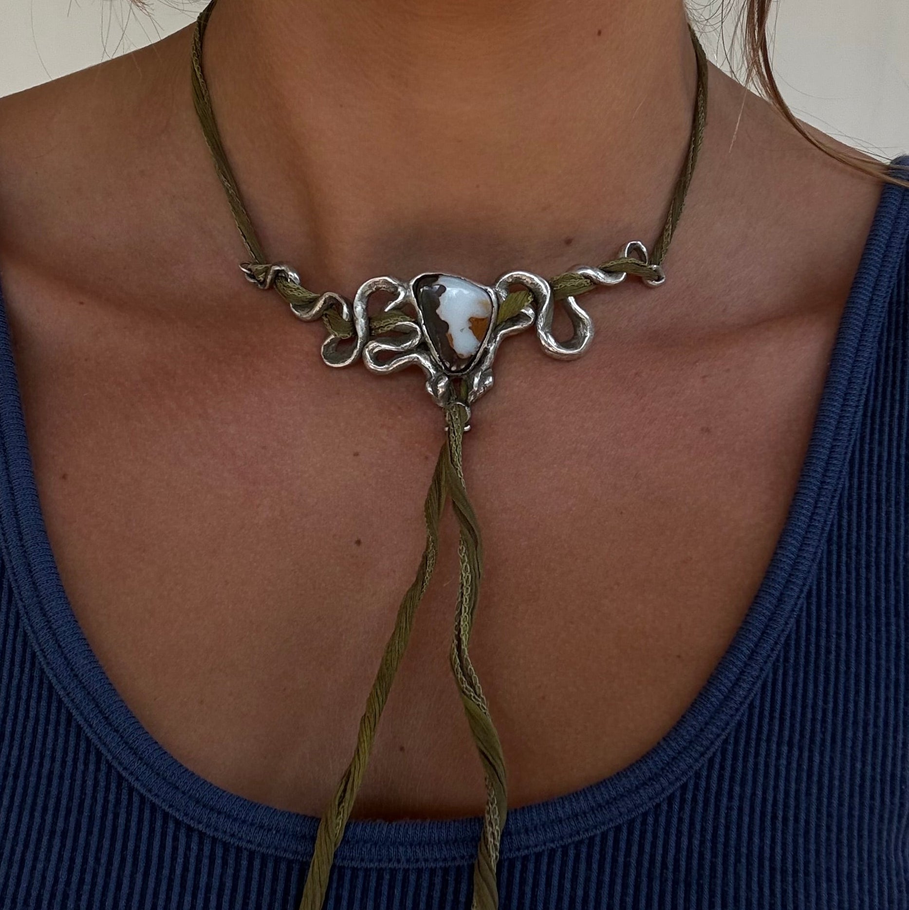 Twin Serpent Opal Necklace